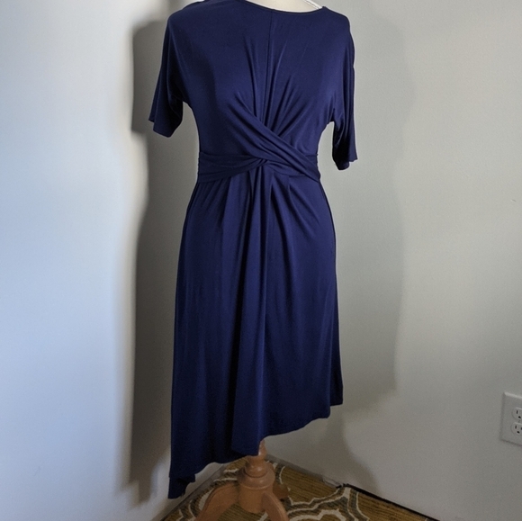 NWT levaca navy asymmetrical tee shirt dress S - Picture 8 of 12